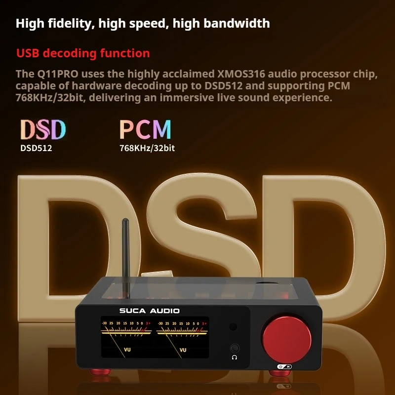 SUCA Q11 PRO Decoder AKM+ESS Dual Brand DAC Computer USB Sound Card Decoder Headphone Amplifier All-in-One Device
