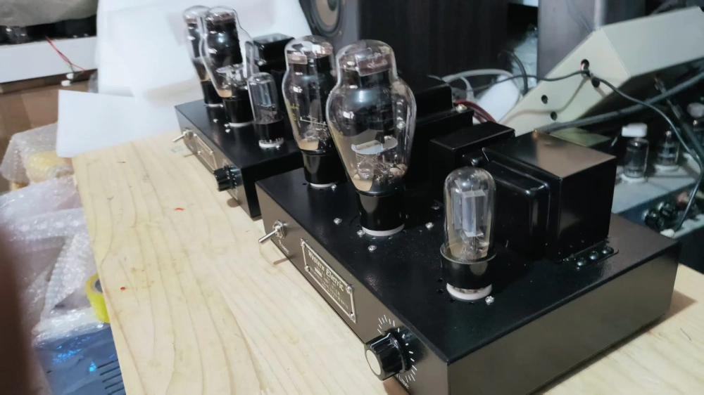 300B 6SN7 Push 5U4G Single-Ended Class A Tube Amplifier Stereo Set, Hand-Wired Point-to-Point 8W x2 for Home Audio