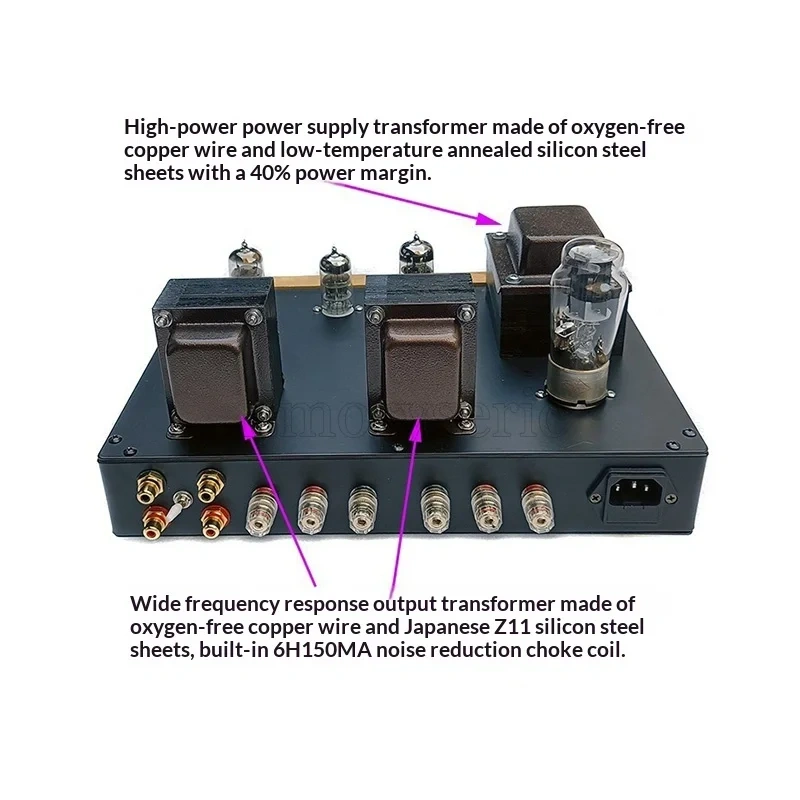 EL84/6P14 Tube Amplifier, 6N1 Driver, 3.8W+3.8W Class A, Sweet Sounding Hand-Wired Amp