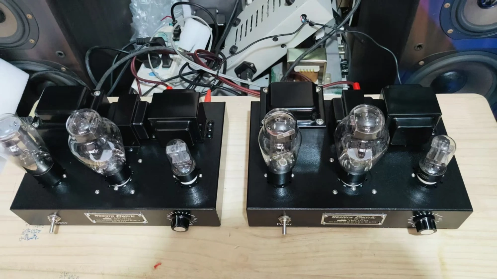 300B 6SN7 Push 5U4G Single-Ended Class A Tube Amplifier Stereo Set, Hand-Wired Point-to-Point 8W x2 for Home Audio