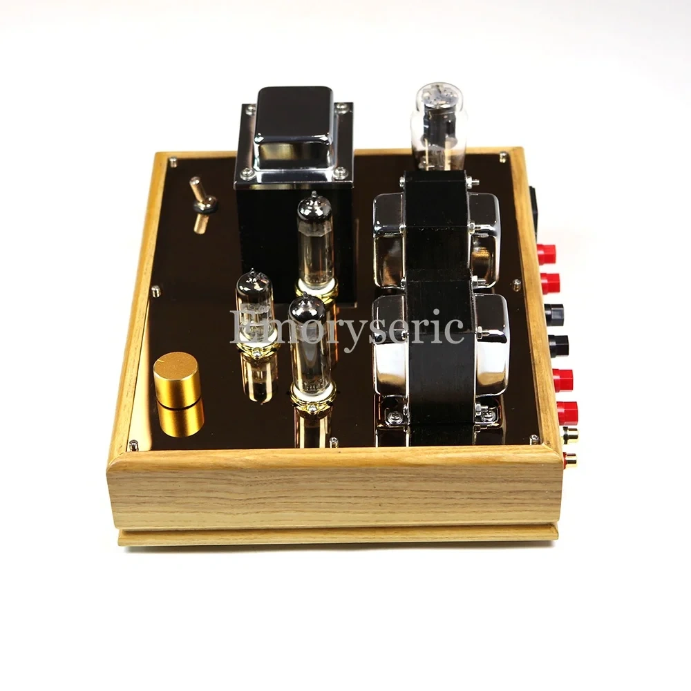 Handmade 6P14 / EL84 Single-Ended Tube Amplifier with 5Z4P Rectifier, Solid Wood Chassis & Point-to-Point Wiring