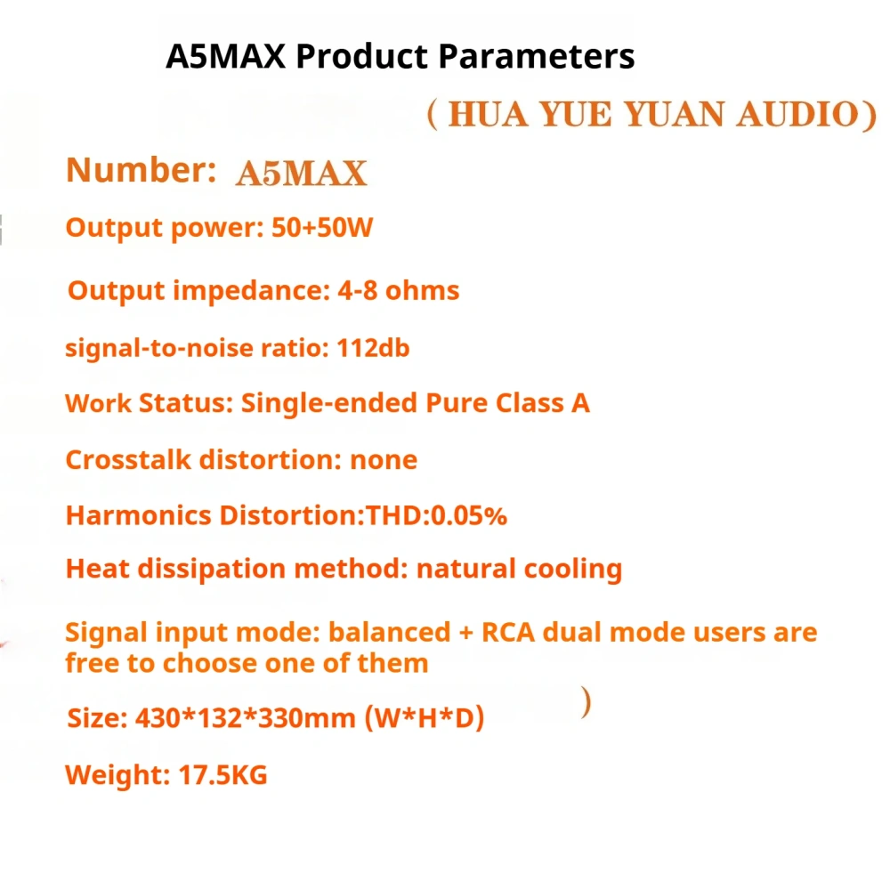 A5MA Gold Sealing Tube Balance Pure A Power Amplifier Machine Refers To The American PASSA5 Pure A Power Amplifier Circuit