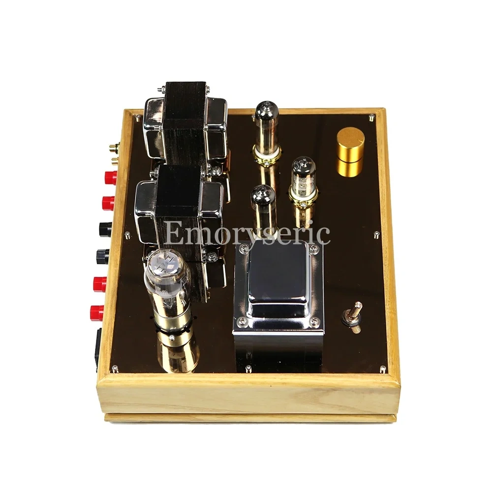 Handmade 6P14 / EL84 Single-Ended Tube Amplifier with 5Z4P Rectifier, Solid Wood Chassis & Point-to-Point Wiring