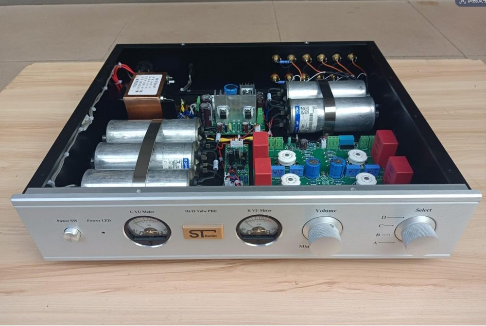 Tube Preamplifier, WADA Shigeho Circuit Audio Preamp, Oil-Immersed Capacitors, Hi-Fi Stereo Tube Amplifier for Home Audio System (Silver/Single Transformer/RCA/No Tubes)