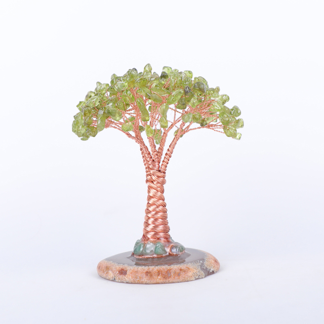 Peridot crystal fengshui trees