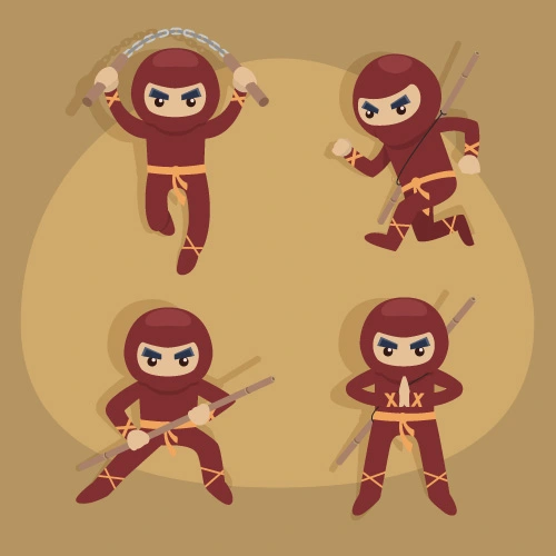 Japanese cartoon ninja pattern17