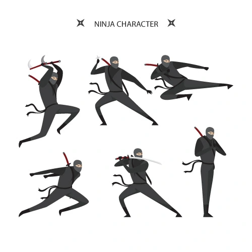 Japanese cartoon ninja pattern4