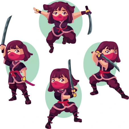Japanese cartoon ninja pattern5
