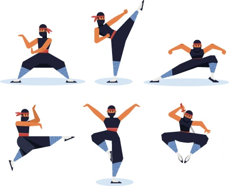 Japanese cartoon ninja pattern8