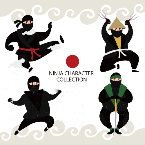 Japanese cartoon ninja pattern13