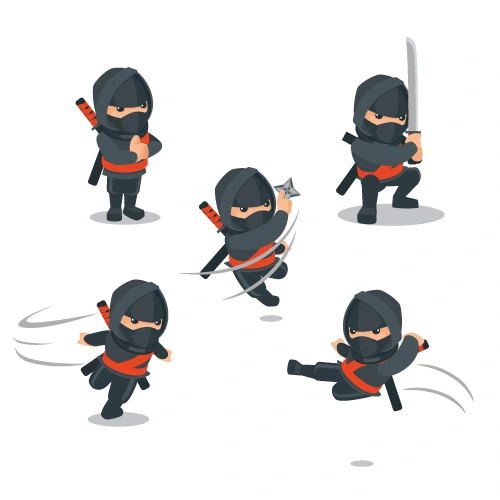 Japanese cartoon ninja pattern1