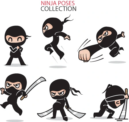 Japanese cartoon ninja pattern9