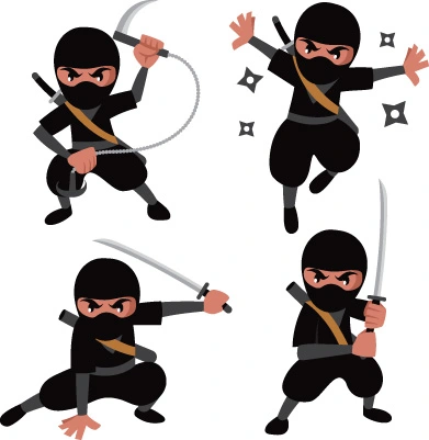 Japanese cartoon ninja pattern3