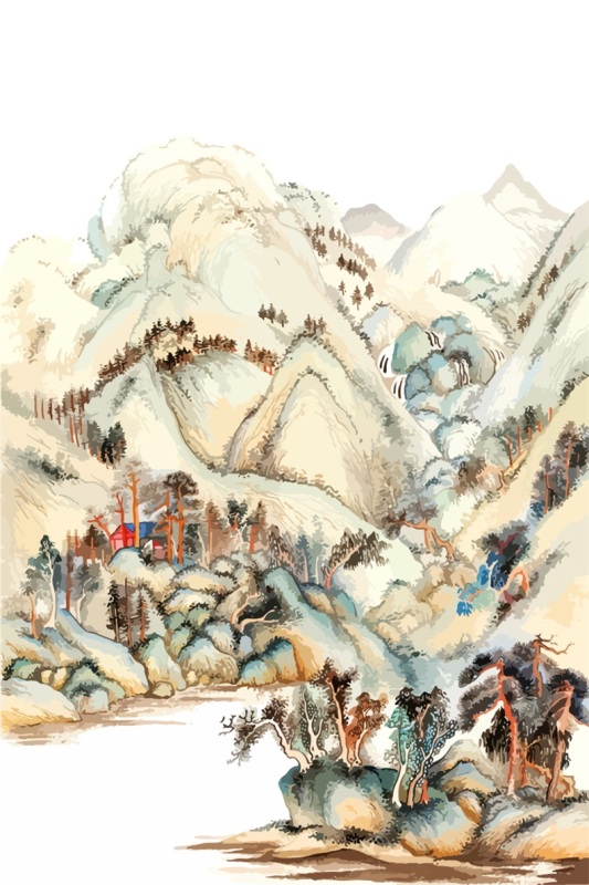 Chinese ink and wash painting pattern29