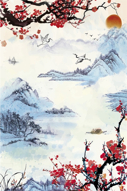 Chinese ink and wash painting pattern21
