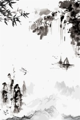 Chinese ink and wash painting pattern6