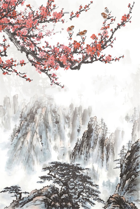 Chinese ink and wash painting pattern24