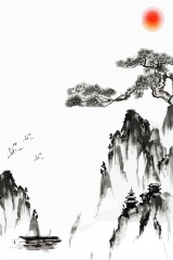 Chinese ink and wash painting pattern15
