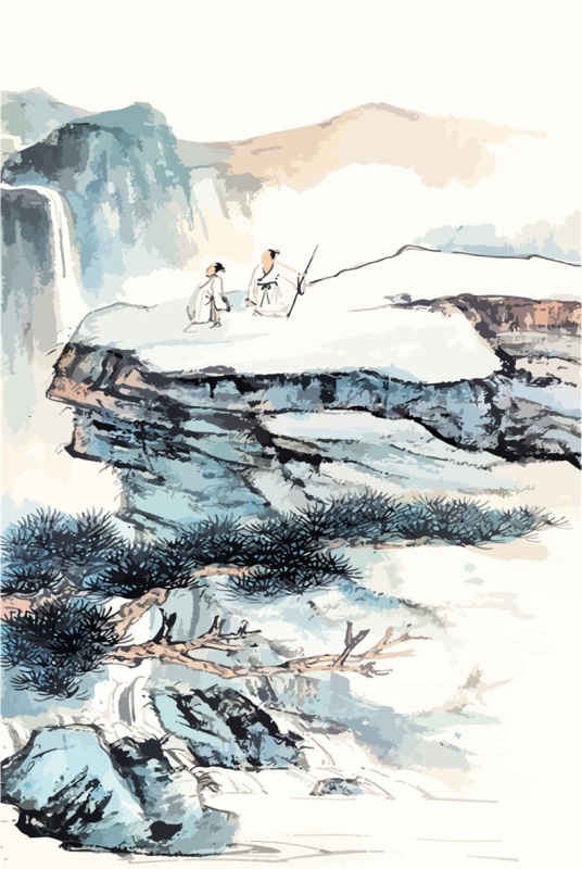 Chinese ink and wash painting pattern32