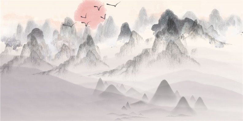 Chinese ink and wash painting pattern46