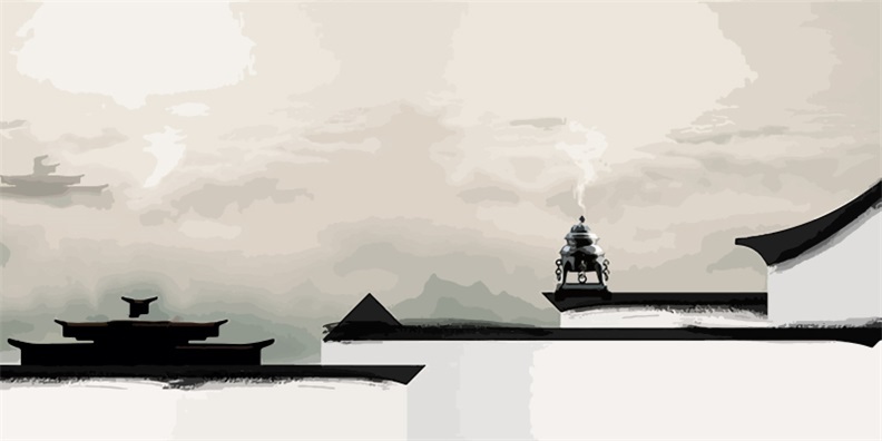 Chinese ink and wash painting pattern53