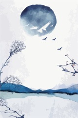 Chinese ink and wash painting pattern13