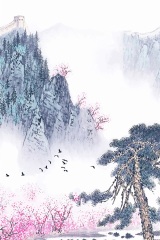 Chinese ink and wash painting pattern35
