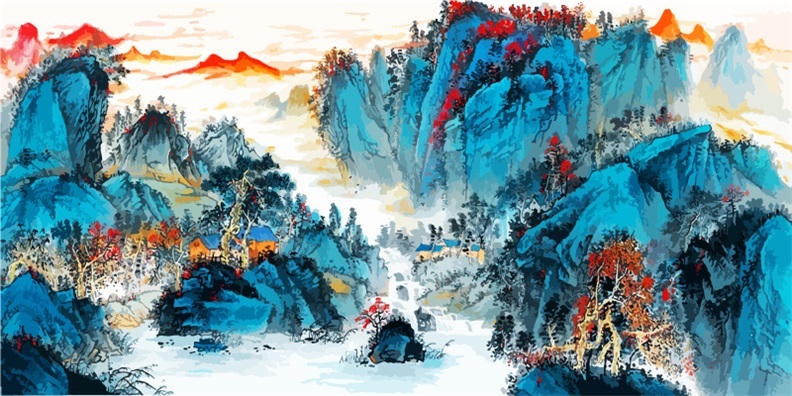 Chinese ink and wash painting pattern37