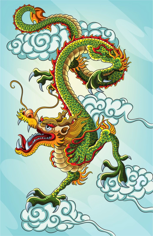 Japanese dragon-pheonix-brocaded carp illustration (14)