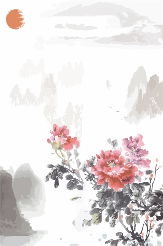 Chinese ink and wash painting pattern2