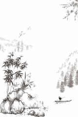 Chinese ink and wash painting pattern7