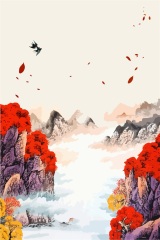 Chinese ink and wash painting pattern10