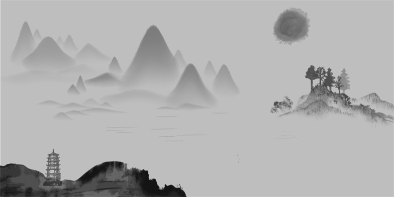 Chinese ink and wash painting pattern45