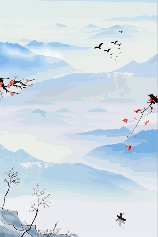Chinese ink and wash painting pattern11