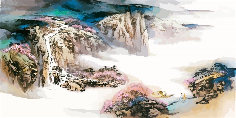 Chinese ink and wash painting pattern36