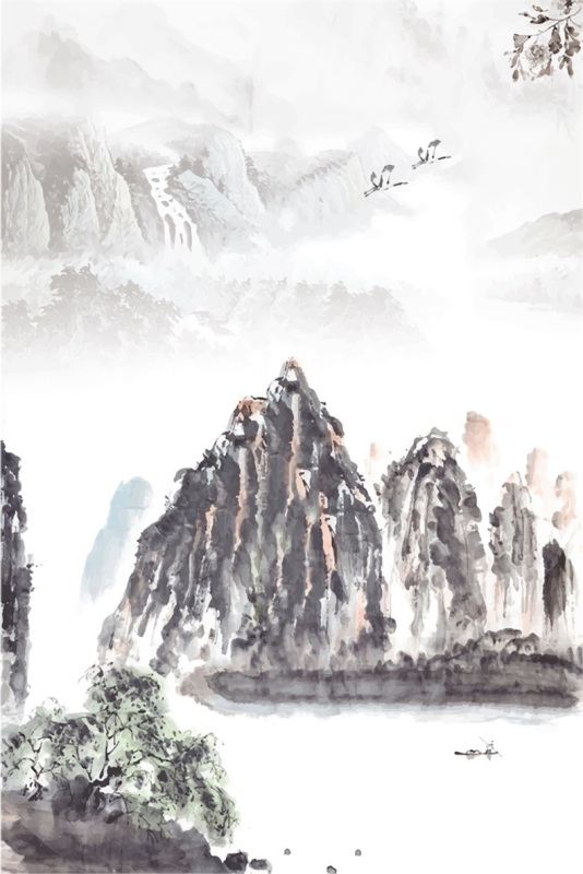 Chinese ink and wash painting pattern22
