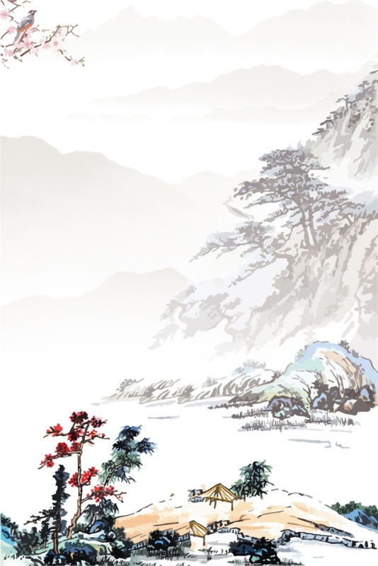 Chinese ink and wash painting pattern18