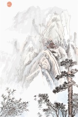 Chinese ink and wash painting pattern25