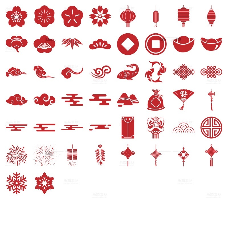 Chinese style decorative elements pattren