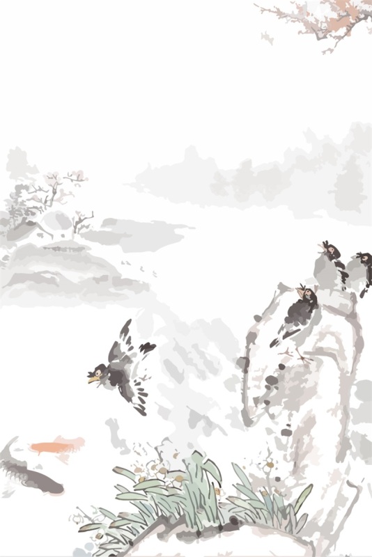 Chinese ink and wash painting pattern3