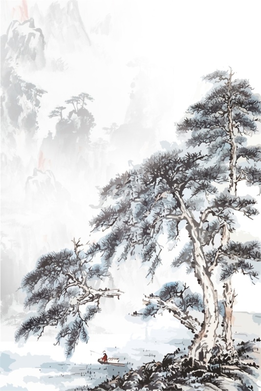 Chinese ink and wash painting pattern27