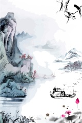 Chinese ink and wash painting pattern9