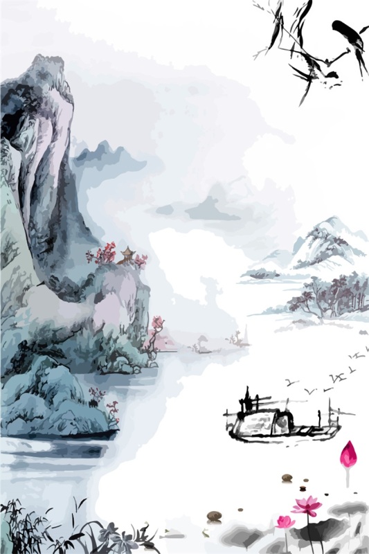 Chinese ink and wash painting pattern9