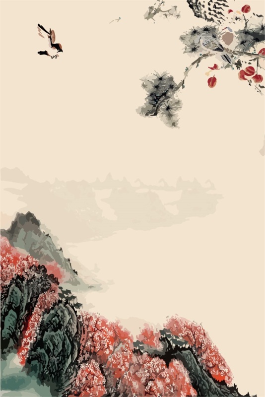 Chinese ink and wash painting pattern14