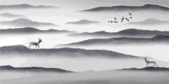 Chinese ink and wash painting pattern47