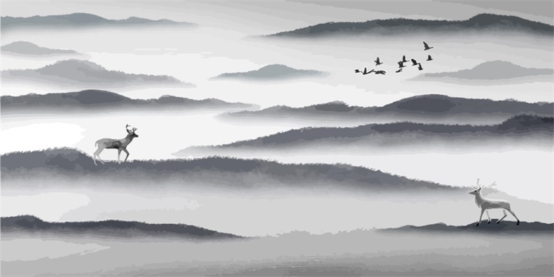 Chinese ink and wash painting pattern47