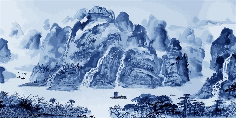Chinese ink and wash painting pattern49