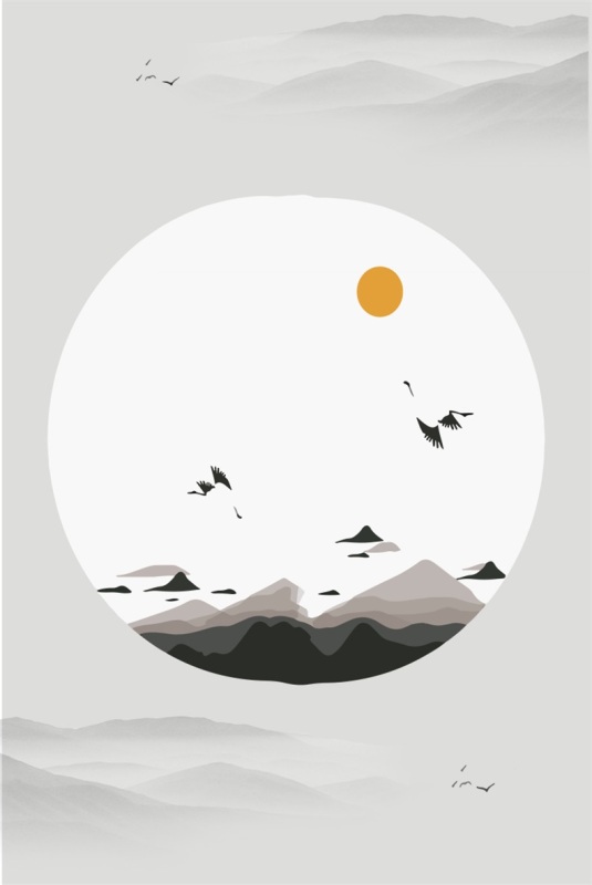 Chinese ink and wash painting pattern16
