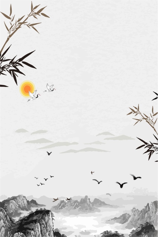 Chinese ink and wash painting pattern5