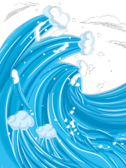 Chinese style cartoon sea wave pattern (57)